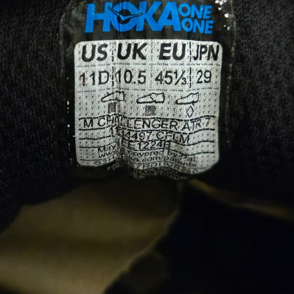 Hoka Challenger ATR 7 Men's Size 11 D Running Shoes Castlerock Flame Sneakers - Picture 9 of 10